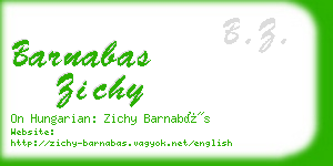 barnabas zichy business card